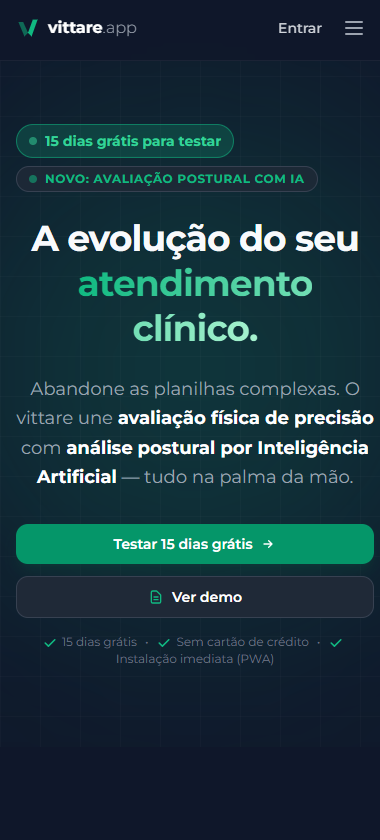 Interface do vittare.app